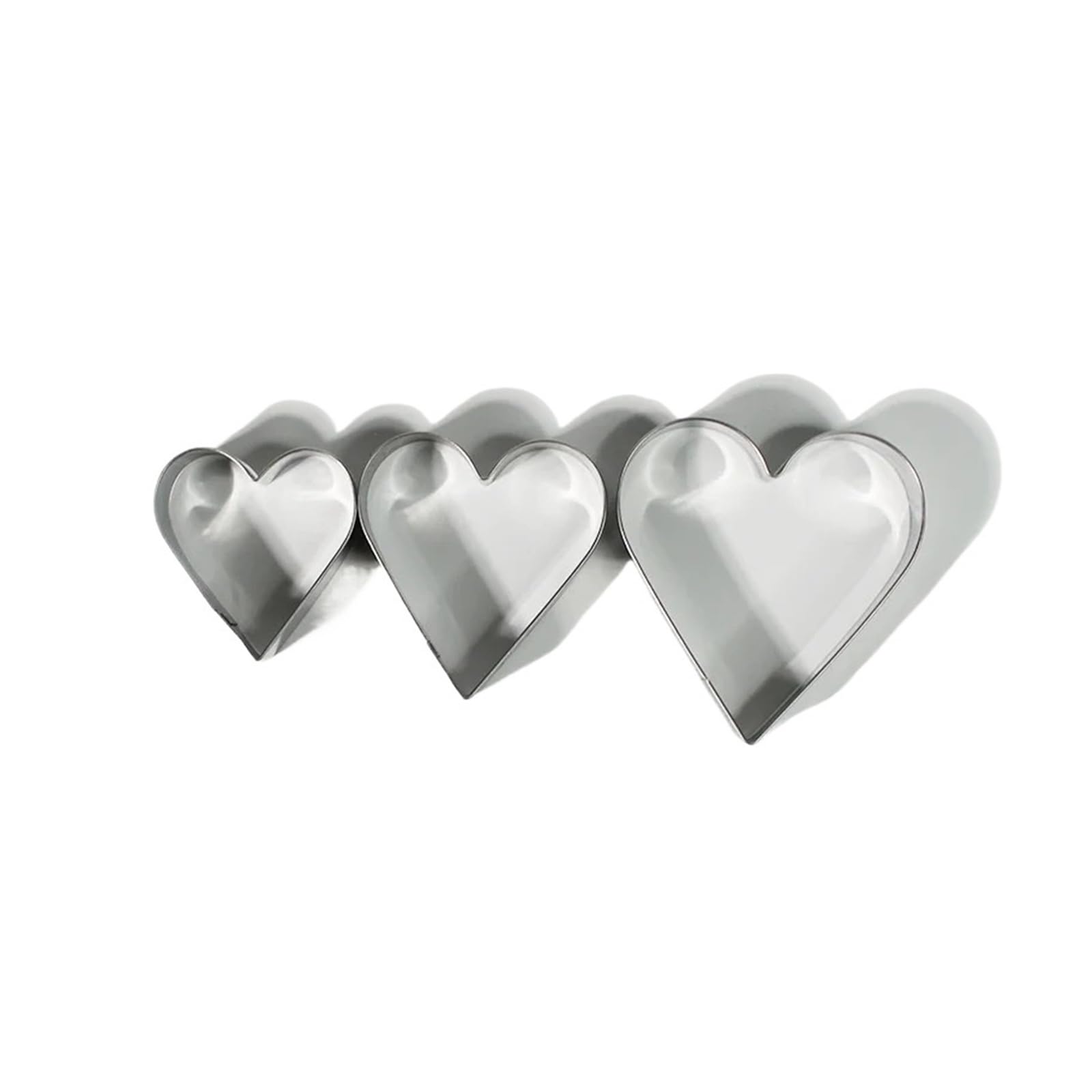 3 Größe Edelstahl Herz Blumen Form Kekse Ausstecher Fondant Kuchen Werkzeuge Form Küche Keks Sandwich Formen Backenwerkzeuge(3Pcs Heart)