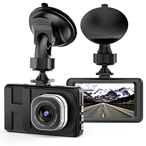 Dash Cam, Camera for Cars with Full HD 1080P 170 Degree Super Wide Angle Cameras, 3.0' TFT Display, G-Sensor, WDR, Loop Recording