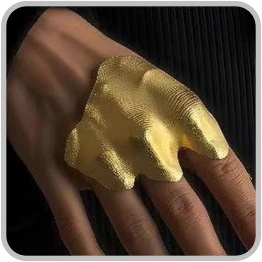 Atiptu Punk Finger Rings for Women Chunky Irregular Pleated Knuckle Ring Punk Hiphop Texture Pleated Joint Ring Gothic Halloween Cosplay Costume Statement Jewelry