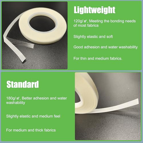 kepaibos double sided iron on hem tape with backing easy-iron washable fusible no sew tape for fabric standard 14 inch wide x 20 yards x 2 rolls