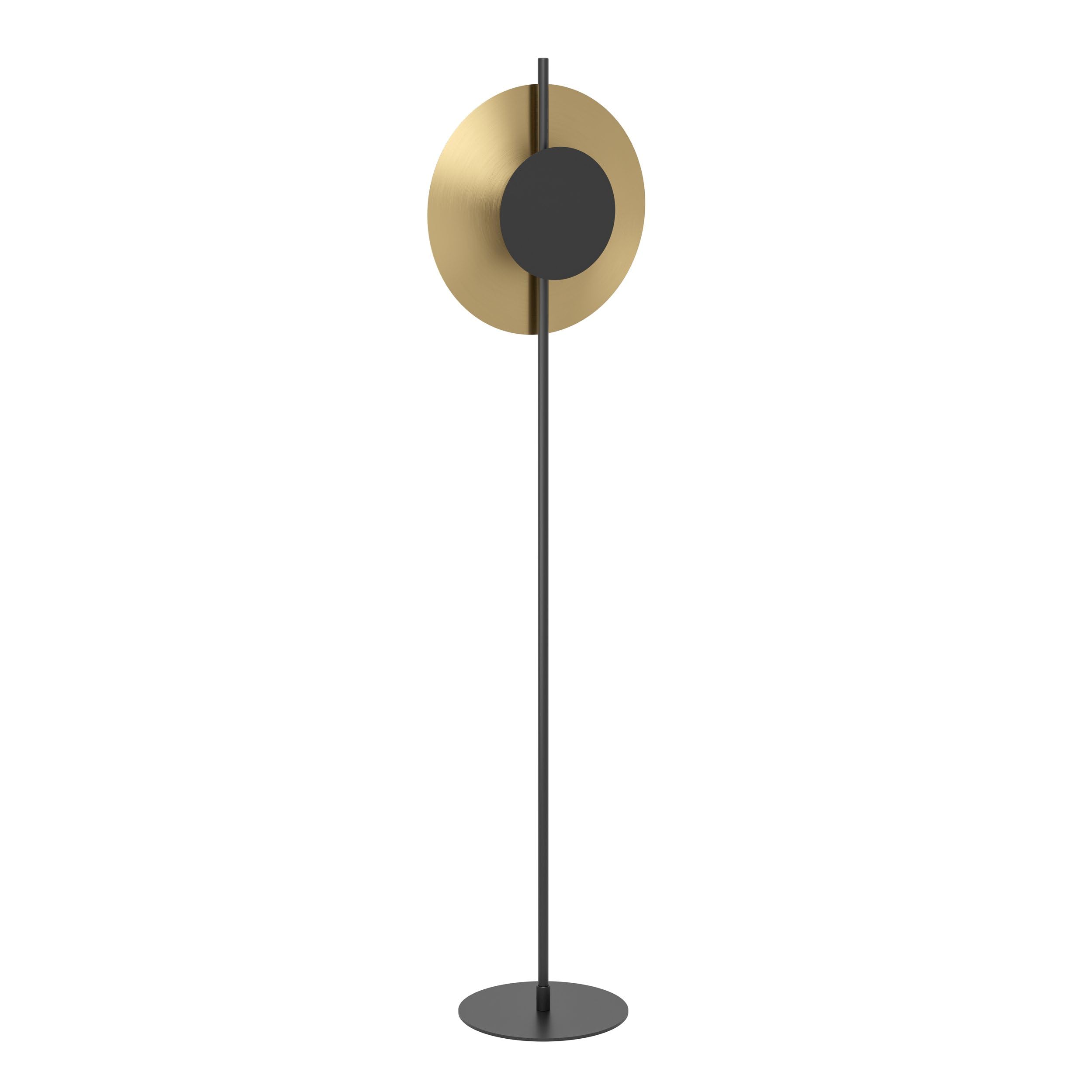Eglo LED Floor lamp Tocina, Standing Light with indirect Lighting, Elegant Light, Living Room Made of Metal in Black and Brushed Brass, Warm White, H 150 cm — image 1