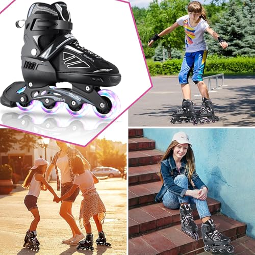 Wheelive Inliner Kinder Verstellbare Inline Skates mit Leuchtenden Rädern, Leistungsstarke...