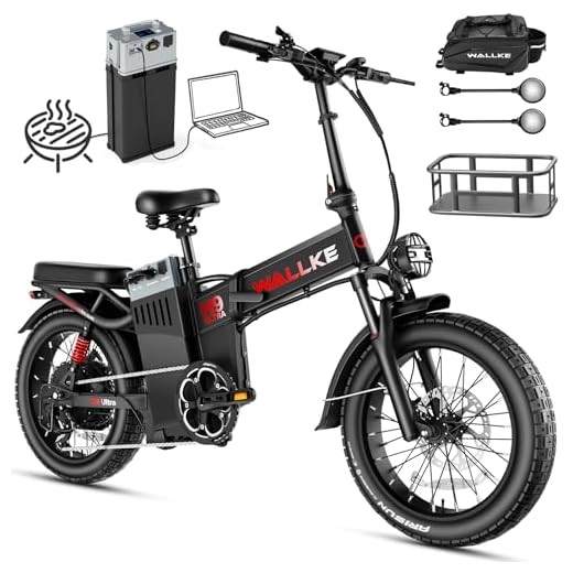 Wallke H9 Ultra 4000W Long Range Electric Bike for Adults, 55Ah 2640Wh 180 Mile, 37MPH Fast Ebike, 2-in-1 Battery AC/DC Power Hub & AC/Solar-Charging, Torque Sensor, Air Suspension,20" Fat Tire E Bike