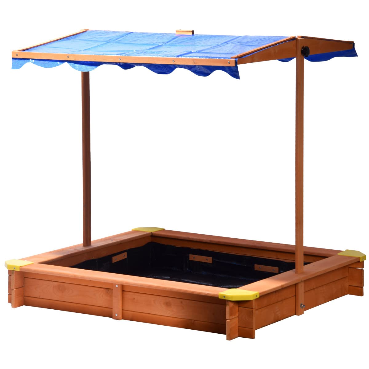 dobar 94350FSC - Aiuola per Bambini, per Giocare con la Sabbia, Tetto Regolabile in Altezza e orientabile, con Protezione UV 801, Fondo Incluso, 117 x 117 x 117 cm
