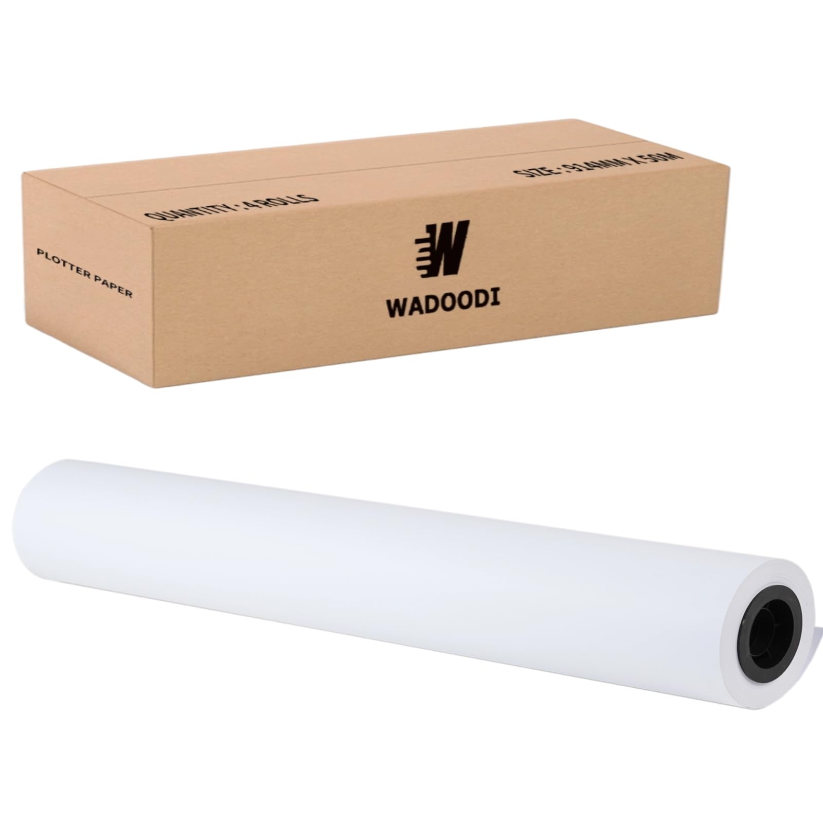 Carta per plotter di alta qualità di ampio formato, 914 mm x 50 m, ideale per disegni CAD, piani di ingegneria, mappe GIS e progetti architettonici (1 rotolo, nucleo da 5,1 cm)
