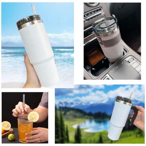 Image of 6Pcs Color Reusable Straws w /Brush for Stanley 30-40oz Tumbler Accessories
