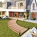 6FT Curved Wooden Garden Pathway Walkway Outdoor Roll Out Decorative Garden Non-Slip Patio Path Decorative Boardwalk Outdoor Road Floor for Backyard Beach Wedding Party