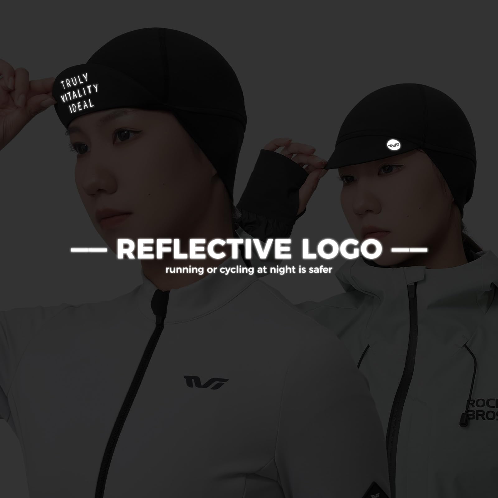 ROCKBROS TVI Berretto Sottocasco Bici Invernale, Cappellino con Visiera, Elastico Berretto Copricapo Antivento Caldo Paraorecchie, per Ciclismo Sci Moto, Nero
