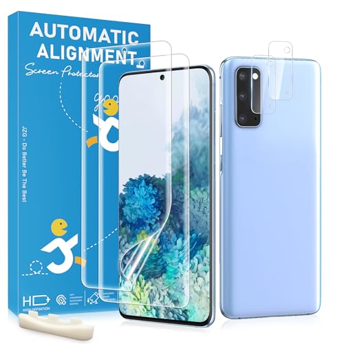 2 Pièce Protection écran pour Samsung Galaxy S20 5G [Non-Verre], 2 Pièce Verre Trempé d'objectif, Positionneur, Compatible avec d'empreintes, Facile à...