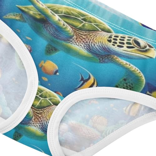 Vibrant Sea Turtle Underwater Panties Little Girl Girls Underwear Toddler Cotton Colorful Kids Undies Briefs 2t4