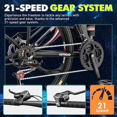 26 Inch Folding Mountain Bike, 21 Speed Full Suspension