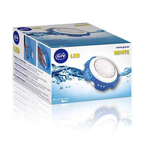 Proyector LED blanco Gre LEDRW para iluminación de piscinas elevadas de acero 3