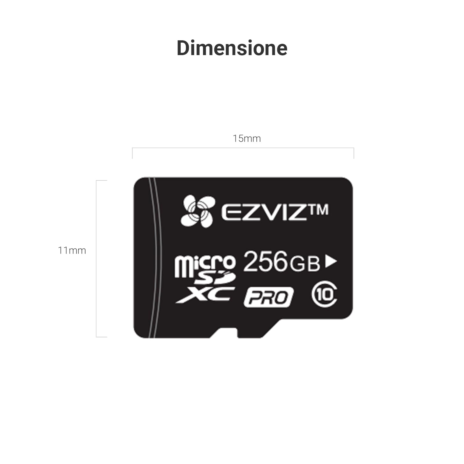 EZVIZ Micro SD, Scheda di Memoria fino a 90MB/Sec, Specialmente per EZVIZ Telecamere, Video camere di Sorveglianza, Nero, Micro SDXC, Micro SD Card 256 GB