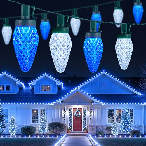 Brightown C9 Christmas Lights Outdoor, 114FT 150 LED Blue and