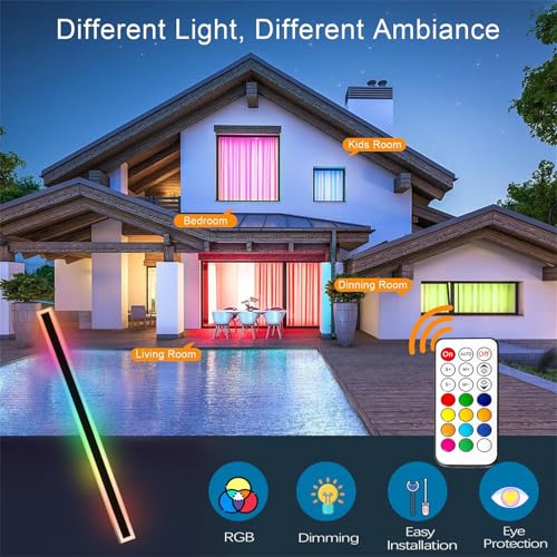 Bande LED éclairage mural étanche avec applique murale longue télécommandée de 100cm - 3