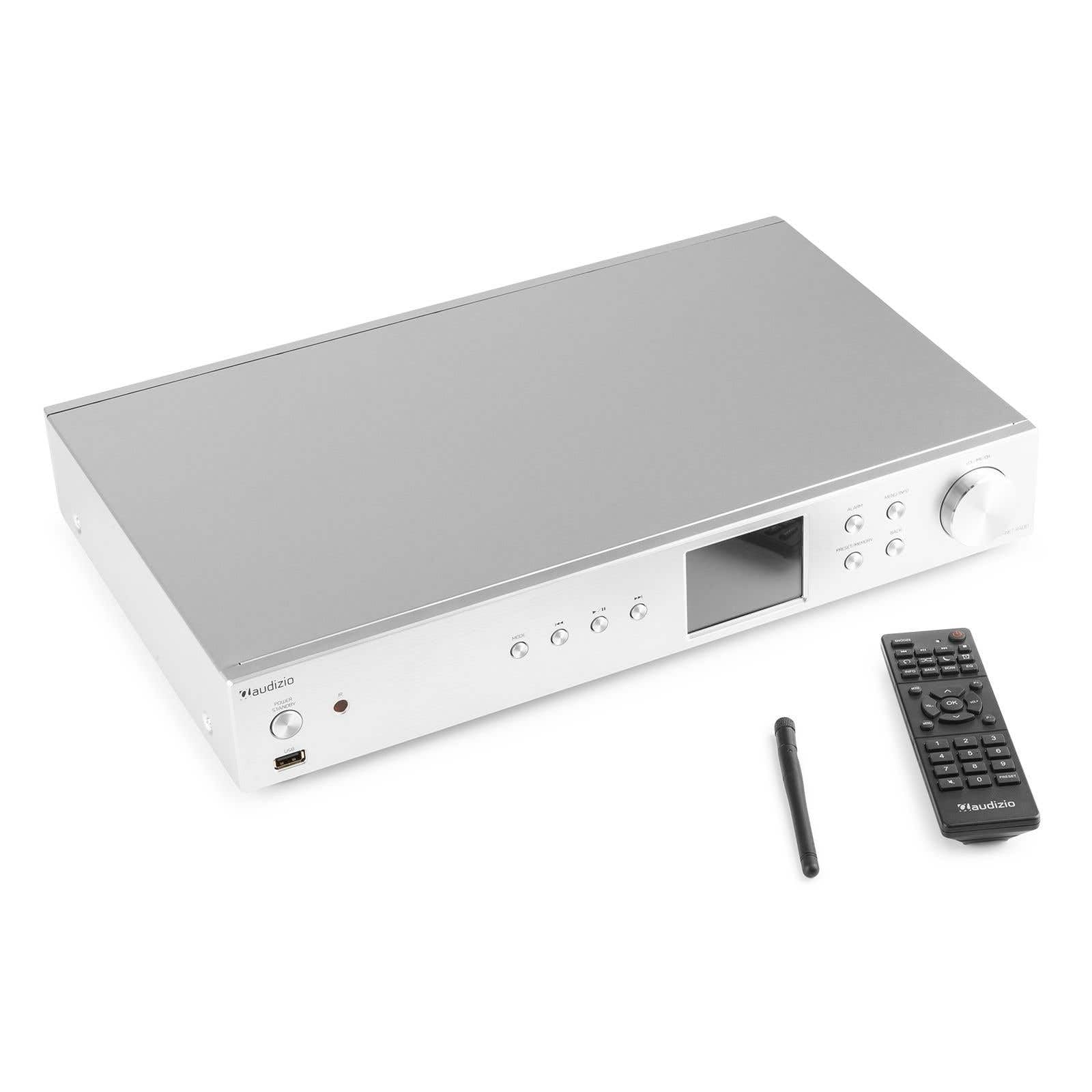 Audizio Adria Radio Internet Wi-FI avec Bluetooth - Alu, avec Fonction Réveil, Radio Dab+ et Tuner FM, 28 000 Stations Radio, Spotify Connect®, Idéale pour Écouter Vos Radios Préférées