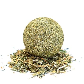 Pet Believe Art Roll Over Image to Zoom in Catnip Ball Toy Cat Mint Ball Natural Catnip Teeth Cleaning Playing Chew Claw Toy Pack of 3