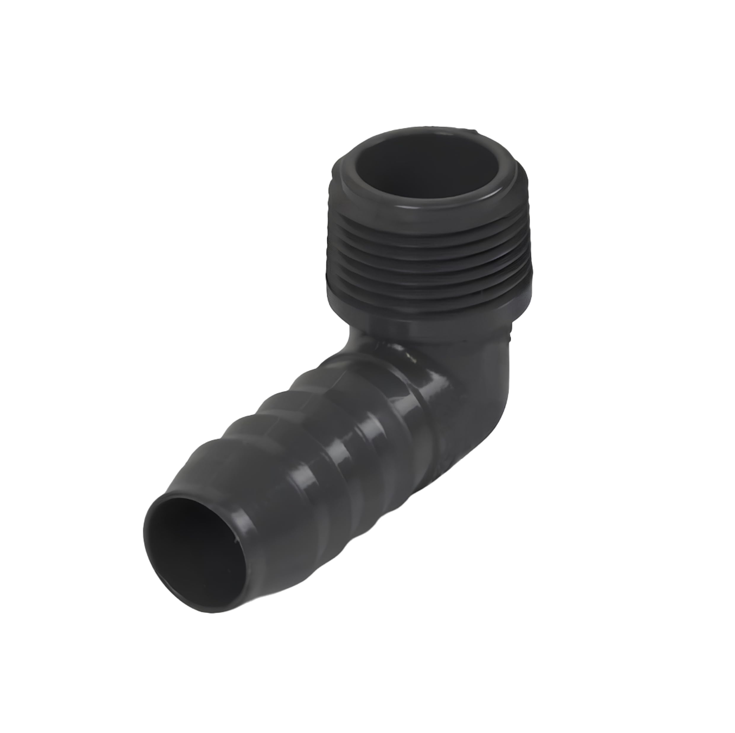 Barbed Elbow Fittings Sch 40 PVC 3/4 Inch Insert x 3/4 Inch MNPT Male Pipe Thread Hose Adapter - PVC 90 Degree Reducing Elbow Connectors for Home