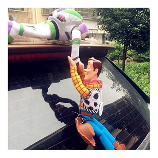 JSJJAWS Perfect Plush Toy Sherif Woody Buzz Lightyear Car Dolls Plush Toys Outside Hang Toy Cute Auto Accessories Car Decoration 20/35/40CM Indoor Decorations (Color : 35CM Woody Buzz)