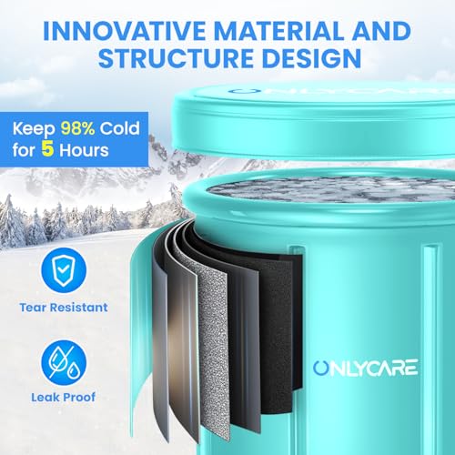 Image of Ice Bath Tub for Athletes-Upgrade 30 Gal Cold Plunge Tub with Cover - Multiple Layered Cold Water Portable Ice Pod for Cleaning Outdoor Indoor