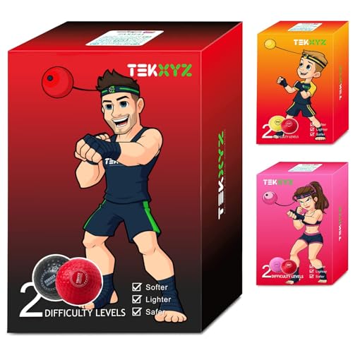 TEKXYZ Reflex Ball per Boxe Pallina Rimbalzante Allenamento Pugilato Contendente BR Boxing Reflex Ball Contender BR