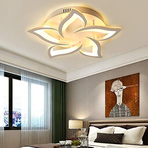 Plafonnier moderne fleur en acrylique lustre blanc 18 têtes haut de gamme