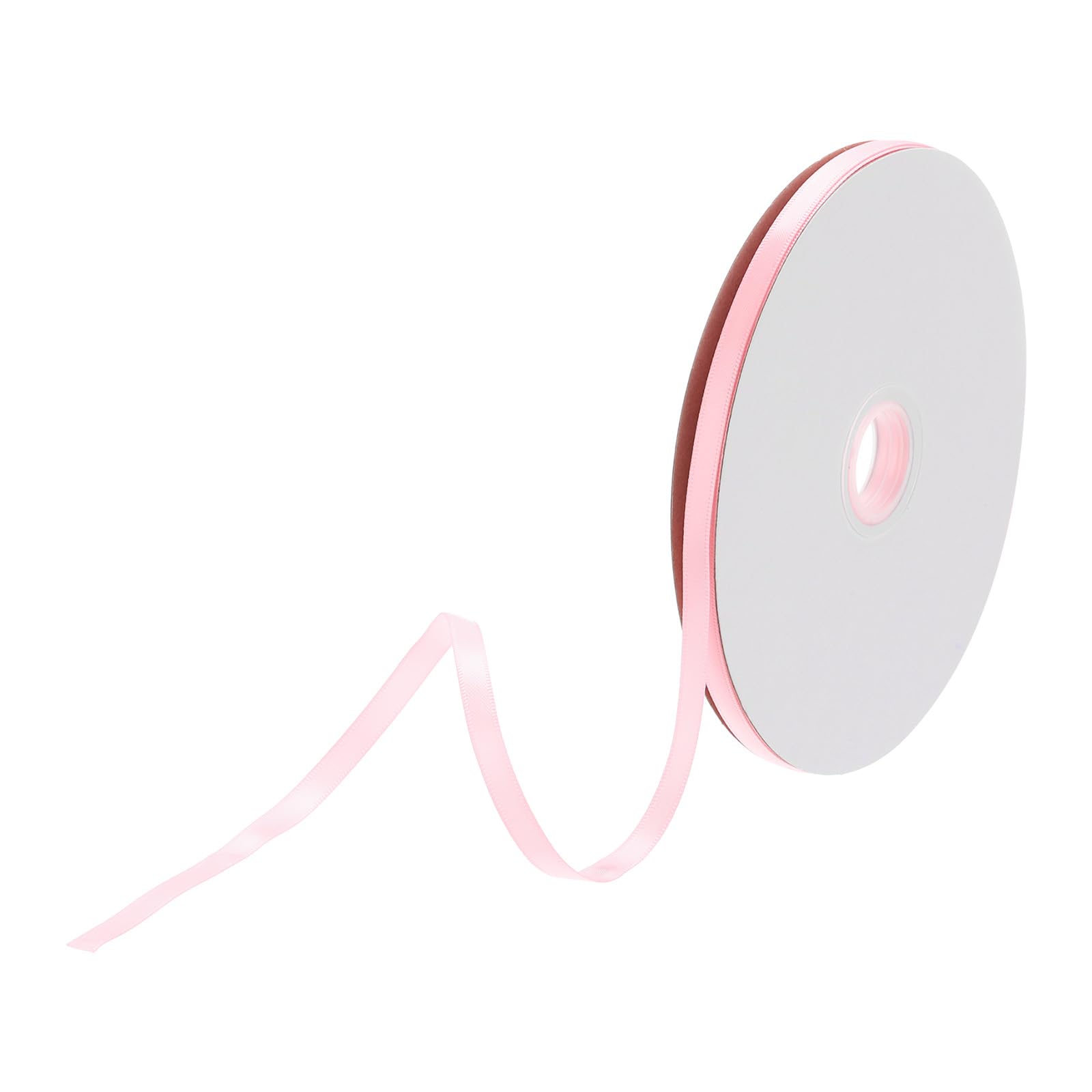 DMiotech 6mm Satin Ribbon 64m/210ft Thin Double Face Fabric Grosgrain Ribbon for Gift Wrapping Floral Hair Flower Bouquet Coral Pink