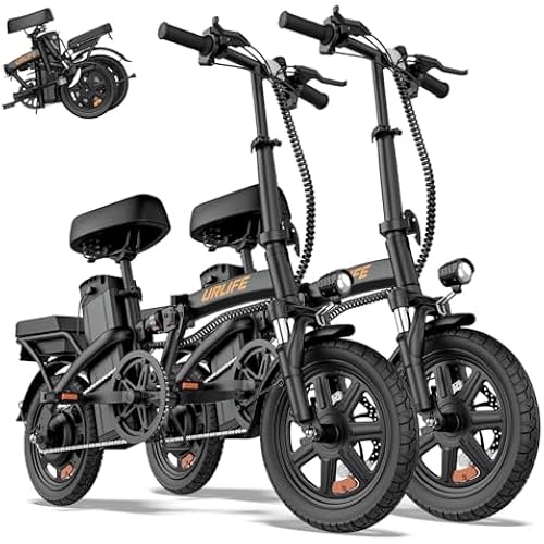 URLIFE Folding Electric Bike for Adults, 14" Portable ebikes, 20-40 Mile Long Range Commuter Bike, 500W Peak Motor, 20MPH, UL 2849 Mini Bikes for Teens