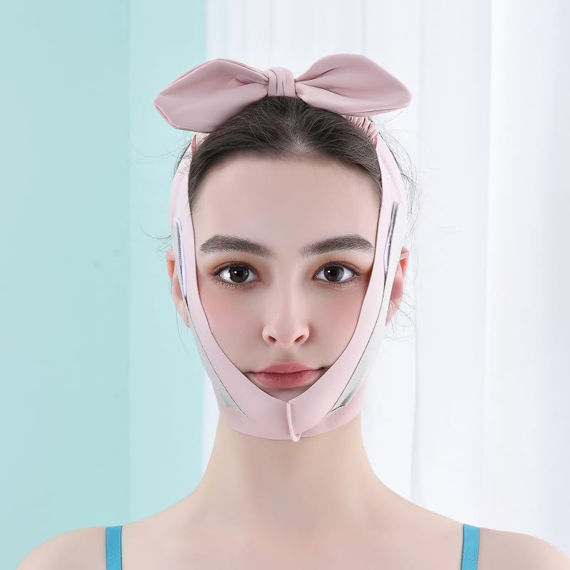 V-Line Face-Lifting Mask Sleep Mask Promote Fat Burning Reusable Graceful Face Mask (Pink)