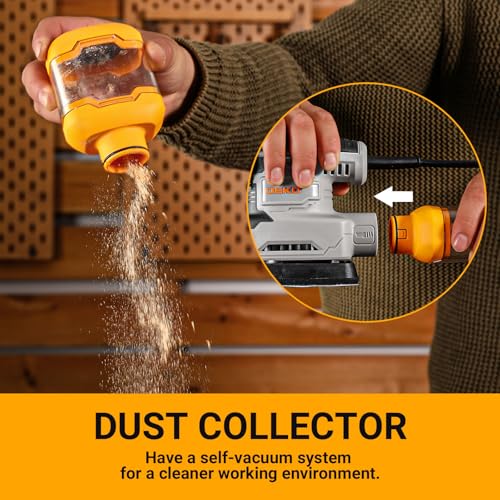 Schleifmaschine mit Absaugung für Holz Deltaschleifer: DEKOPRO Dreieckschleifer 13000 RPM 180W mit 15 Schleifpapier – Ideal für Schleifen,Polieren,Entfernen,Holzwerkstatt DIY