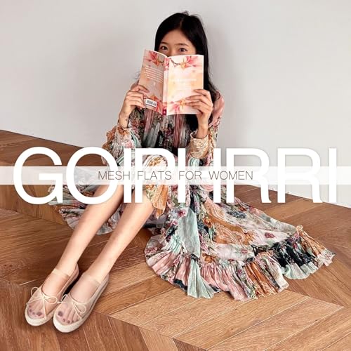 Goiphrri Mesh Mary Jane Flats for Women Platform Espadrilles Bow Knot Mary Janes Straw Mesh Ballet Flats for Women Flatform Dress Pumps2