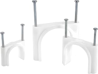 NEW WARE 15 mm Wire Fastener Cable Clips with SS Nails | Round Cable Clamps for Wall Cable Management & Cord Organizer (Pa... Price In India