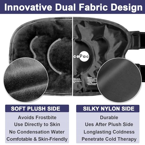 Image of AiricePac 2 Ice Pack for Knee Pain Relief, Reusable Gel Ice Wrap for Injuries, Swelling, Knee Replacement Surgery, Cold Compress Therapy for Arthritis, Meniscus Tear and ACL, Black