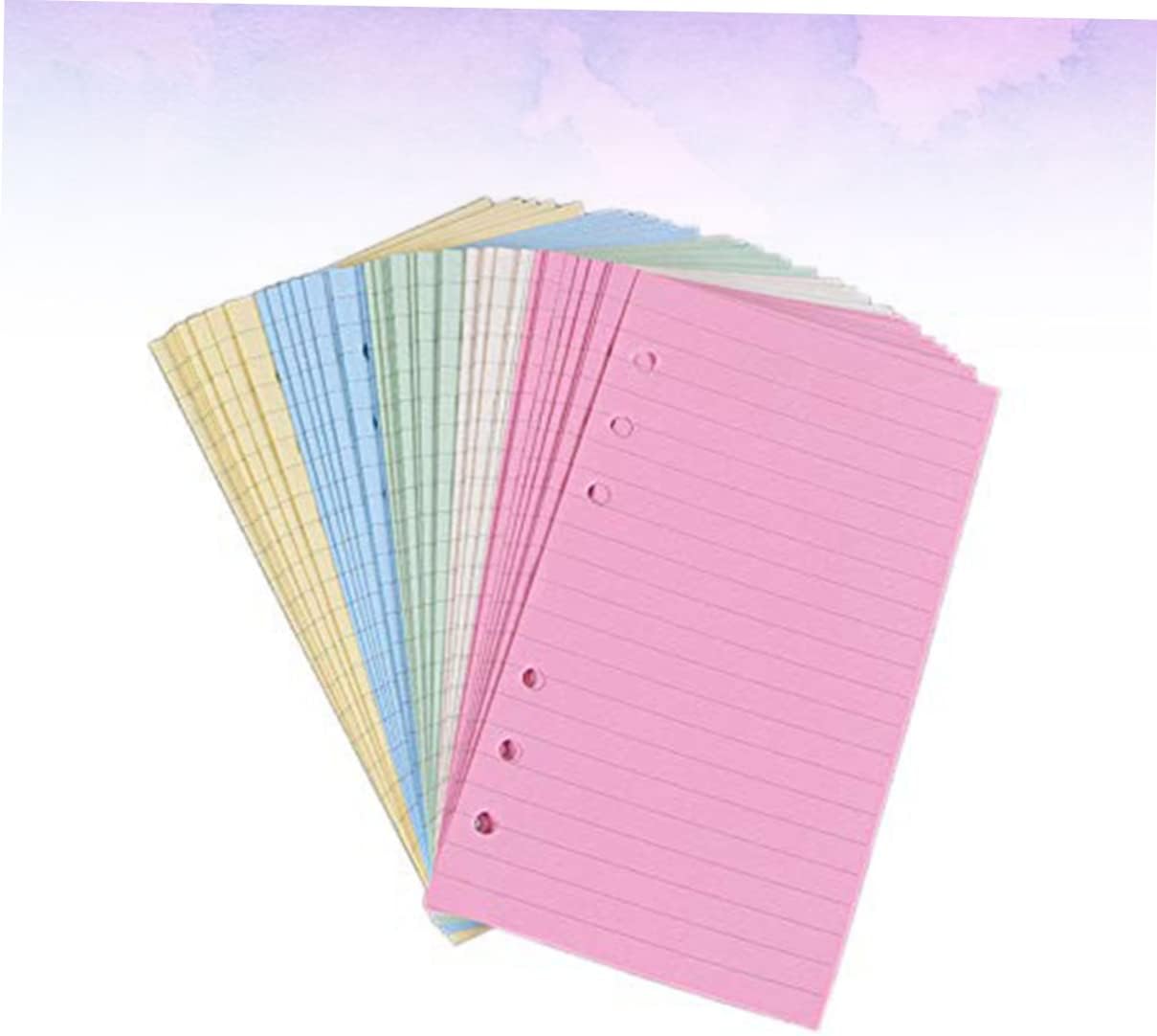 Angoily 2Sets Colorful Loose Leaf Notebook Papers Horizontal Pattern for Home and Store Wide Ruled for Easy Writing and Organizing for Journaling and Note Taking