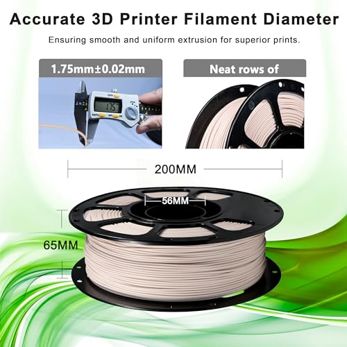 Image of iBOSS Matte PLA+ Filament Beige 1KG, 1.75mm 3D Printer Filament Dimensional Accuracy + /- 0.02mm, 1kg Carboard Spool (2.2lbs) for Most FDM 3D Printers (Matte Beige)
