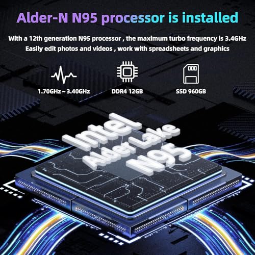 Image of Laptop【 Win 11 Pro】 14 inch 4K （3840 * 2160） All Metal 2 in 1 360 Convertible Laptop with Touchscreen 12th Alder Lake-N95 (up to3.4GHz) DDR5 12GB /512GB SSD Tablet Notebook PC