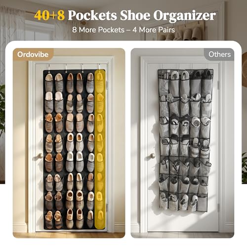 48 Pockets Over the Door Shoe Organizer48 Pockets for Women: With more shoe pockets than any comparable over the door shoe organizer on the market, this hanging shoe organizer delivers generous space to hold your entire shoe collection neatly in one place.(Only for women’s shoes) - image 2