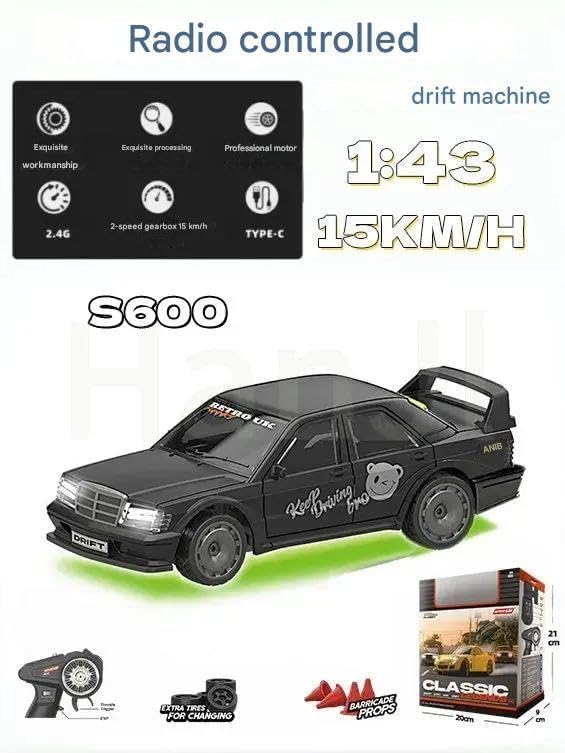 Image of Samtop Mini RC Drift Car for Adults, 1 /64 Rc Small RC Car Desktop Remote Control Cars with LED Lights, 4 * 4 Desk Drifting Crawler for Race, Hobby Gifts and Toys (AE86)