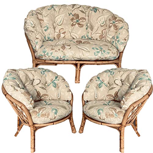 Hartfords Replacement Cushions for a Bahama/Chelsea suite of conservatory cane furniture (CUSHIONS ONLY) (3 piece suite, Central Park)