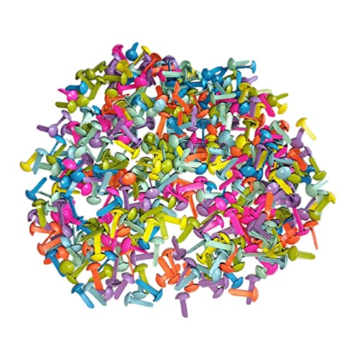 IWOWHERO DIY Craft Pins 100 Pcs Pastel Round Brads Scrapbooking Supply for Projects 8x20mm