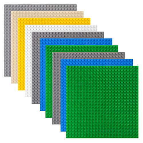 shineFinder 10 baseplate Set Building board Compatible with Lego, 7.5"x7.5", Base Plates with 24 x 24 studs