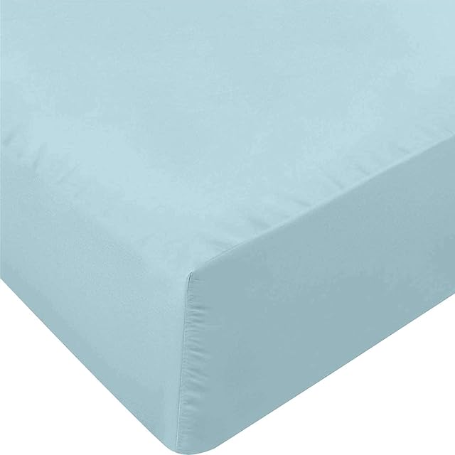 Rohi Bedding Duck Egg Cotton Blend Double Bed Size Fitted Sheet, Standard Mattress 10/25cm Deep Bed Sheets