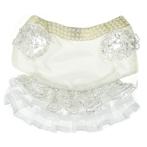 Luxury Lace Pearl Dog Dress For Cat Pet Dog Skirt Embroidery Dog Wedding Dress Apparel Summer Dog Shirt Clothes (Xl(Back 16.5" Bust17.7), White) #TOP7