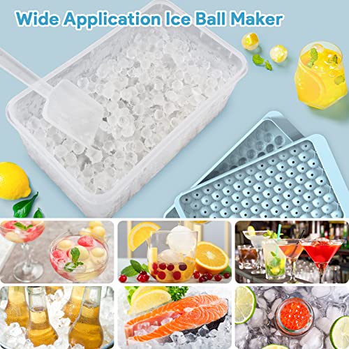 Asddage Mini Ice Cube Trays, 4 Pack Small Ice Cube Trays For Freezer, Easy Release 104X4 Pcs Round Ice Cube Mold With Lid And Bin, Circle Ice Cube Tray For Chilling Drinks #TOP6