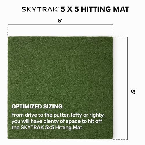 SkyTrak Golf Hitting Mat - 5' x 5' | Premium Feel, Realistic Turf, and Ultimate Stability