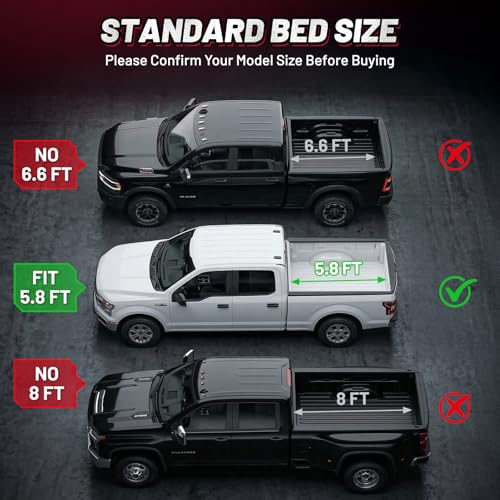 Image of BDFHYK Hard Tri Fold Tonneau Cover Fits Chevy Silverado 1500 2019-2026 5.8 FT Bed, Crew Cab, Waterproof Low Profile Truck Bed Cover with Anti-Theft Lock, Easy Install for Camping and Work Trucks