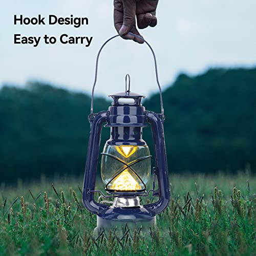 Oil Burning Lantern, Hurricane Lantern Farmer Lantern Vintage Hurricane Lantern Oil Lamp Indoor Outdoor Lantern For Hanging Or Tabletop(Blue) #TOP1