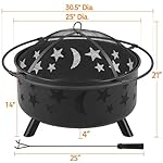 Yaheetech Fire Pit 30in Fire Pits for Outside Wood Burning Outdoor Fireplace with Spark Screen, Poker for Bonfire Patio Backyard Garden Picnic - Image 4