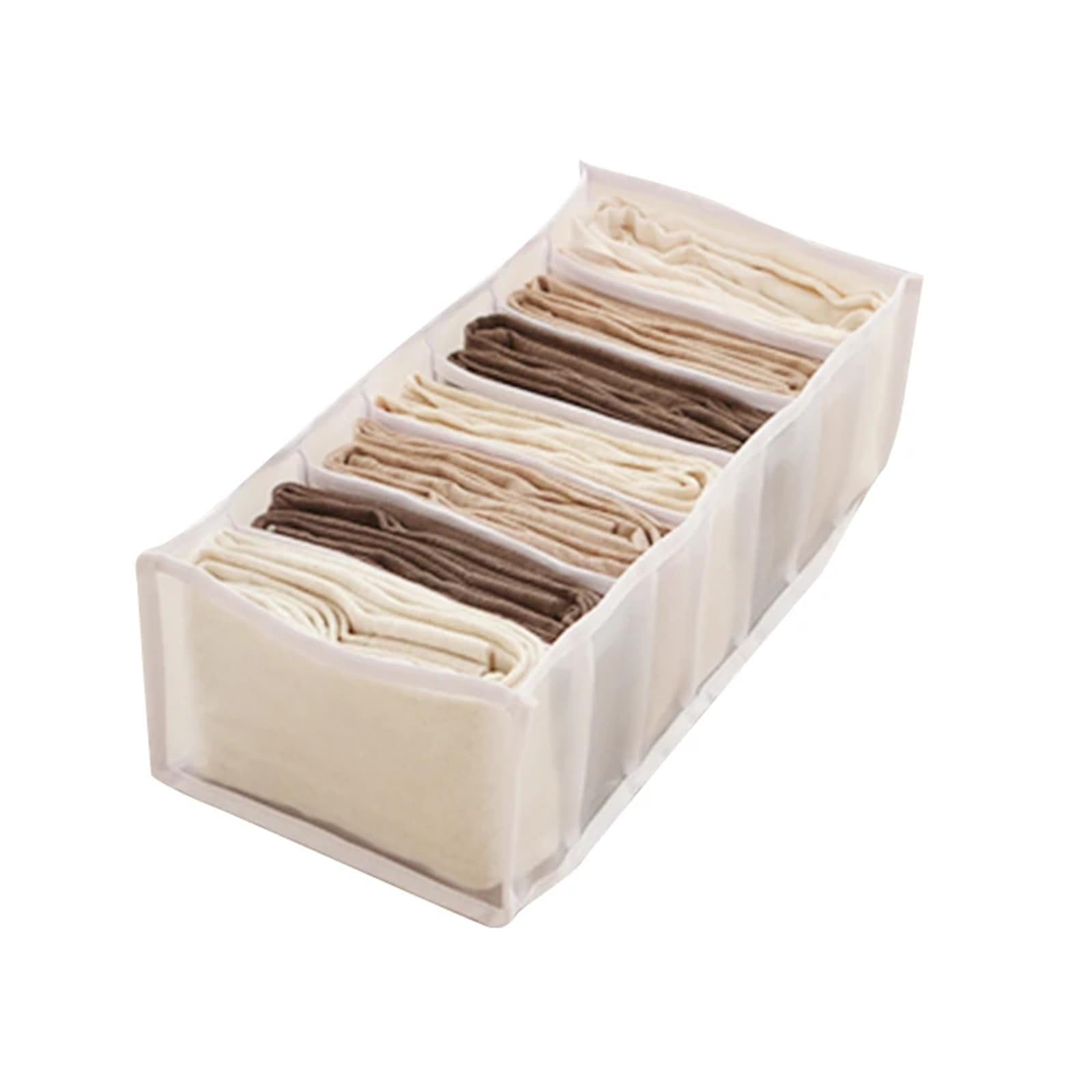 GYTTDERFL Sock Organiser Jeans Storage Box Closet Wardrobe Clothes Compartment Boxes Drawer Socks Separation Organizer Pants(White 17x36x12)