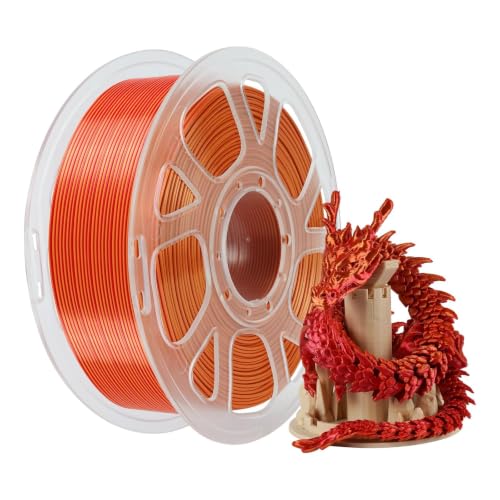 Kingroon PLA Filament, Triple Color Silk PLA Filament 10 Rolls, Dimensional Accuracy +/- 0.03 mm, 10kg Spool(22lbs), 1.7